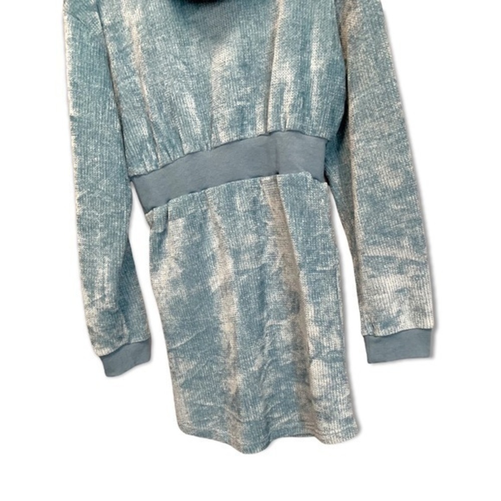 Fashion Nova Weekend Vibe Chenille Sweatshirt Dress - Blue - Picture 8 of 16